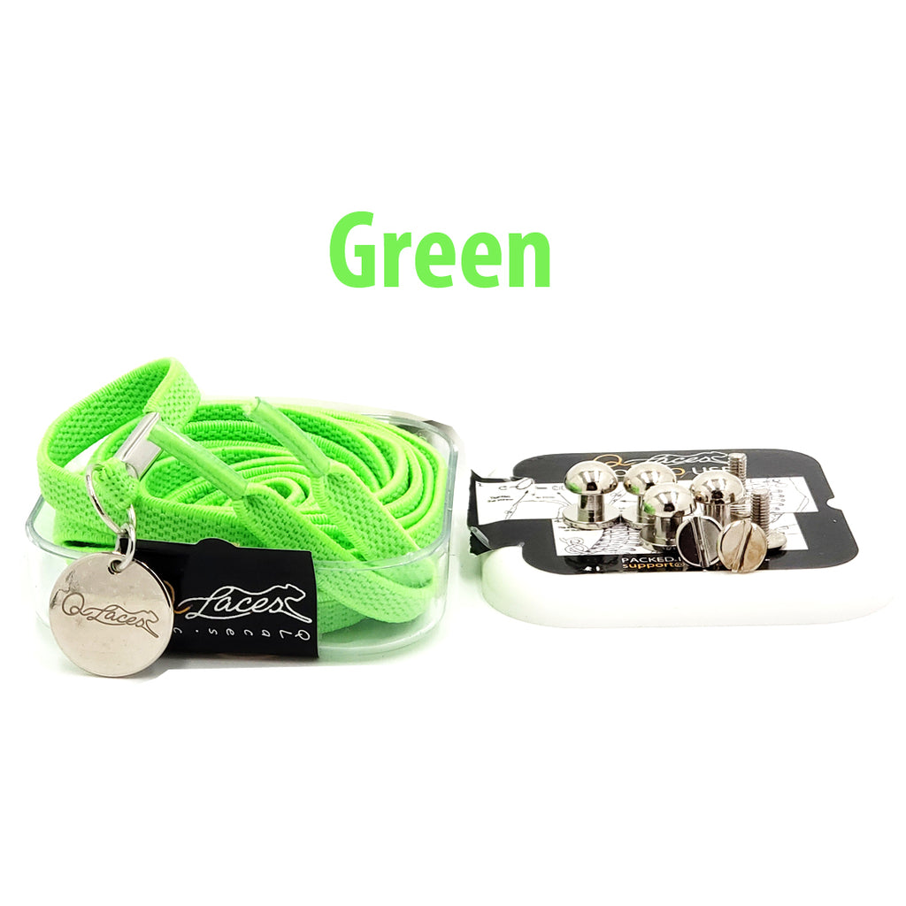 (Apple Green) No Tie Shoe Laces Elastic Shoelaces Outdoor Leisure Sneakers Quick Safety Flat Kids and Adult Unisex Lazy Laces